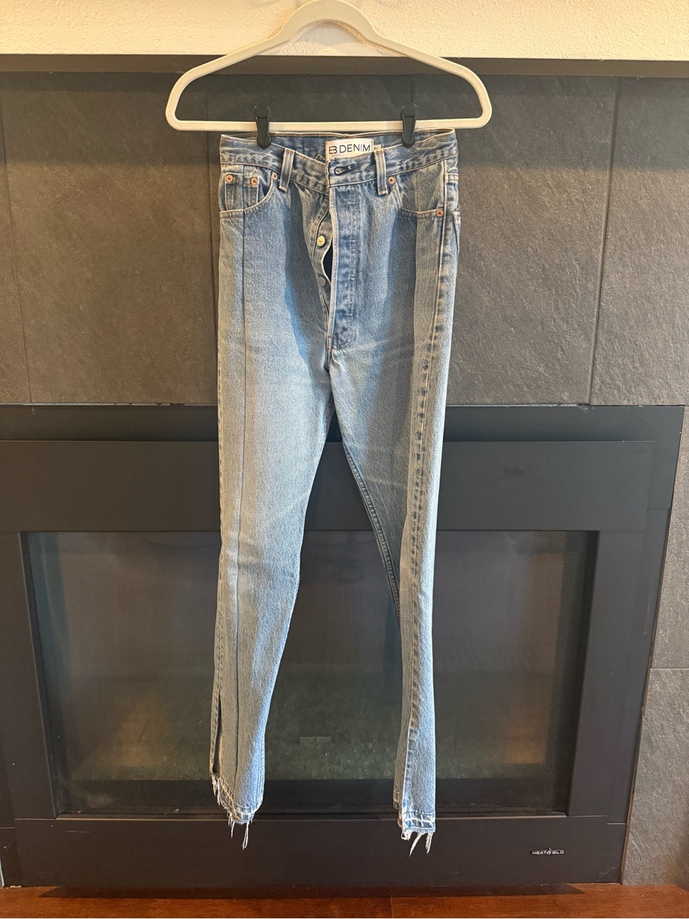EB Denim Women’s Light Blue Skinny Jeans with Raw Hem